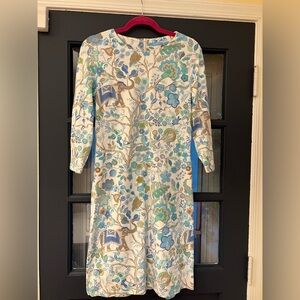 J. McLaughlin Floral Long Sleeve Dress - Blue and Green